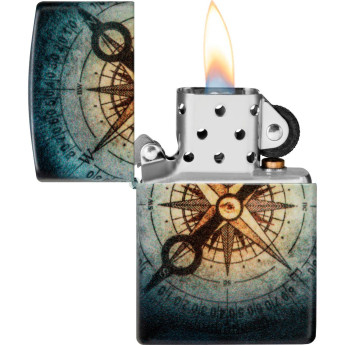 Зажигалка Zippo Compass Ghost, чёрная, зелёное свечение (48562)